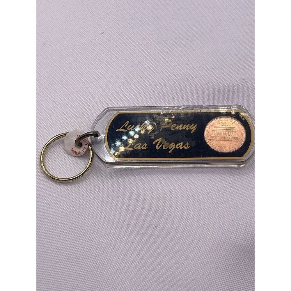Vintage Las Vegas Nevada 1993 Lucky‎ Penny Keychain Keyring